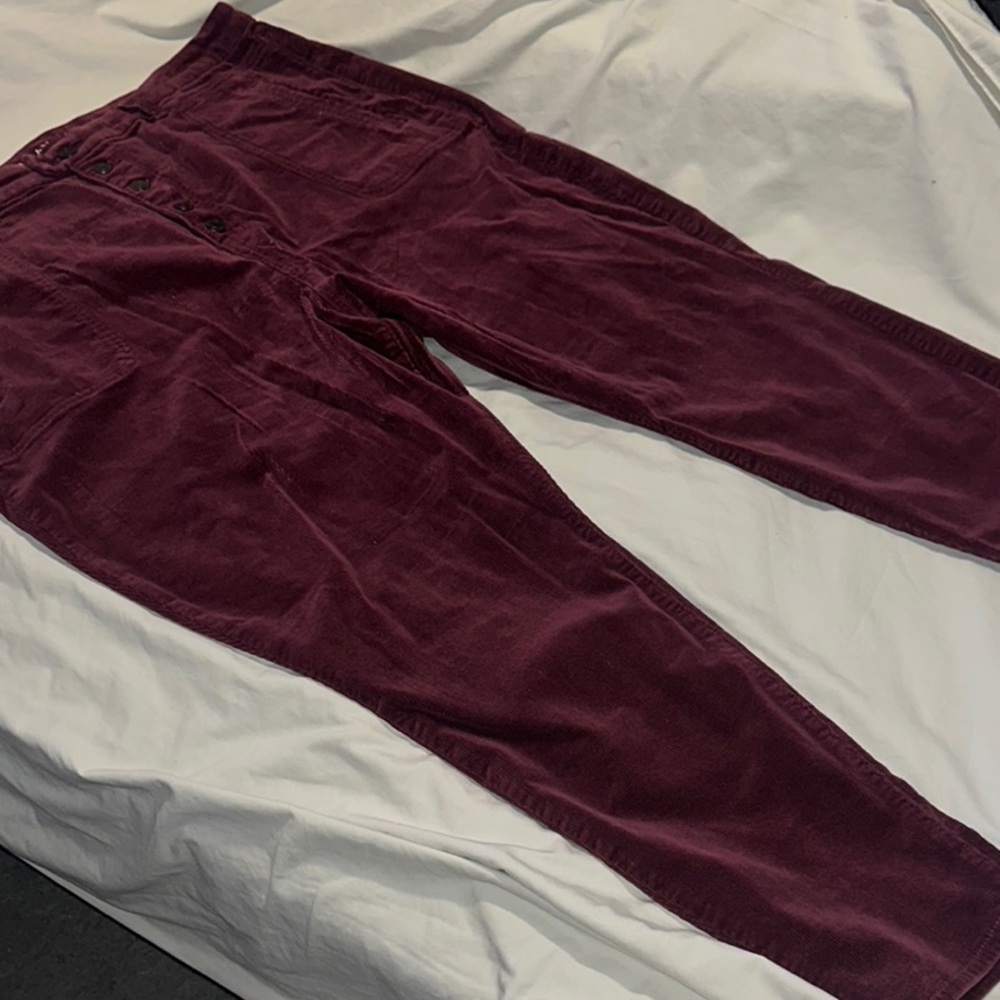 American Eagle Red Straight Leg Corduroy Pants